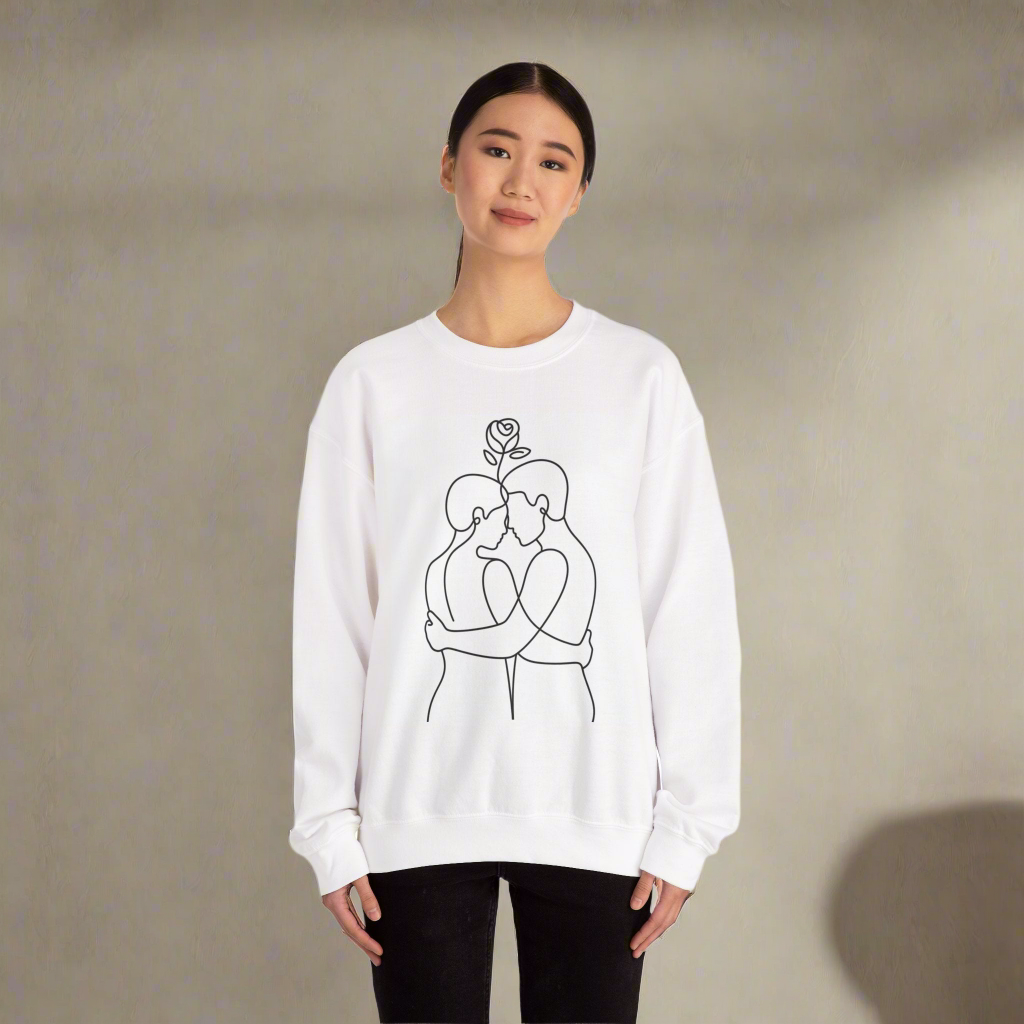 Couples Line Art Sweatshirt - Amour gazal
