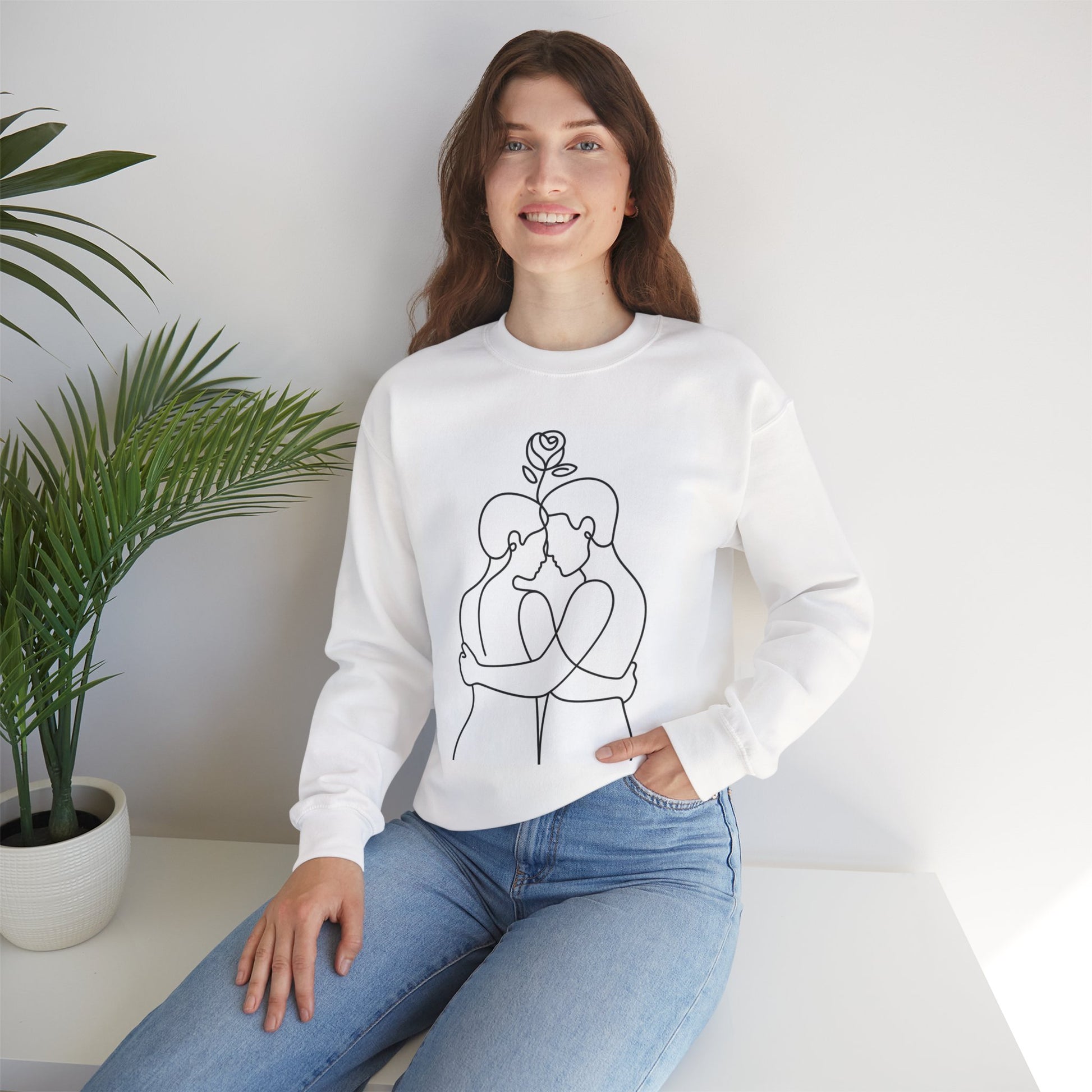 Couples Line Art Sweatshirt - Amour gazal 