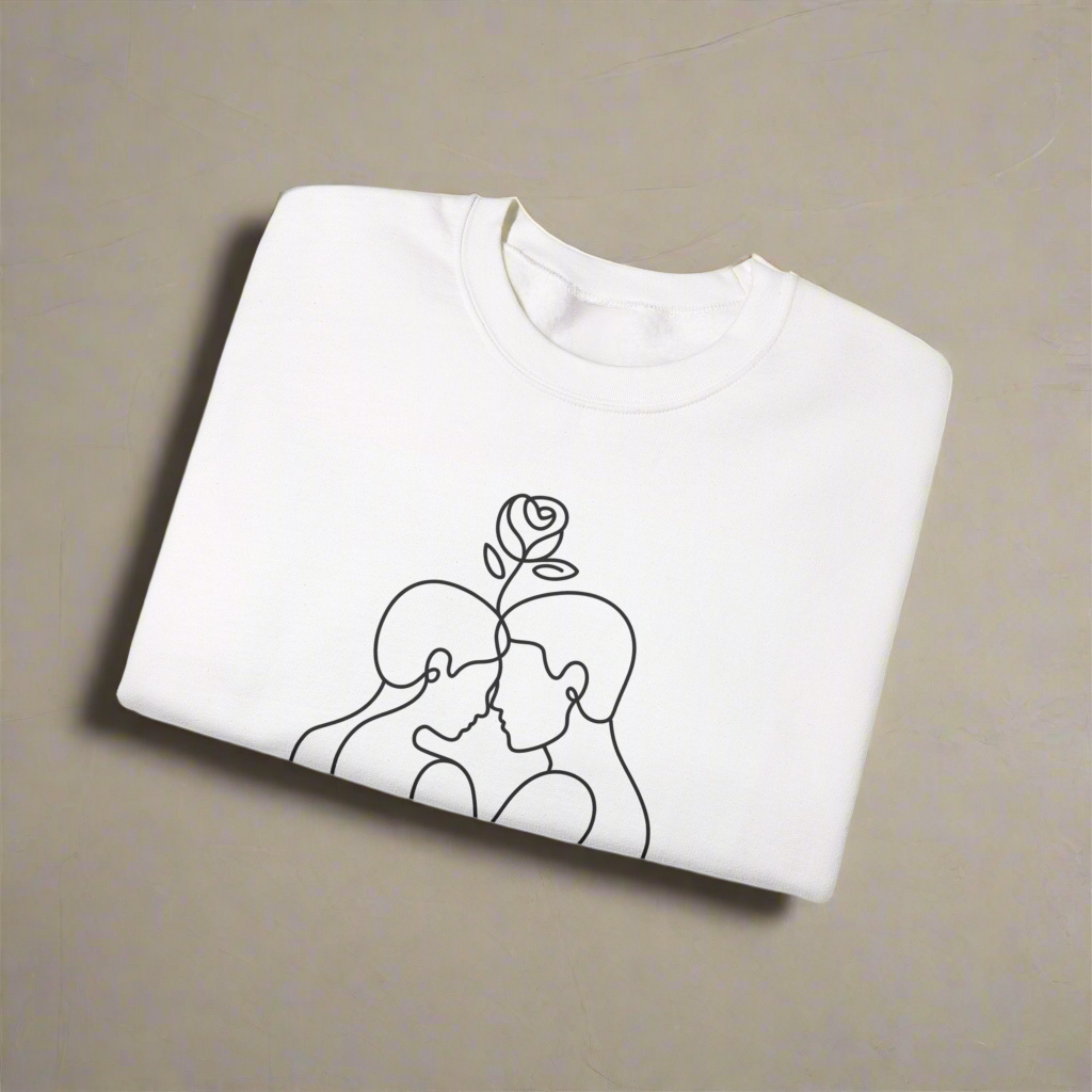 Couples Line Art Sweatshirt - Amour gazal 