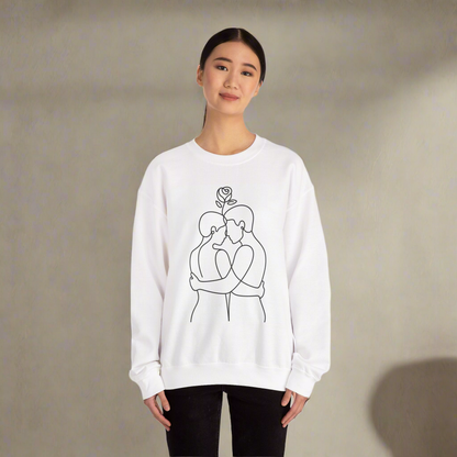 Couples Line Art Sweatshirt - Amour gazal 