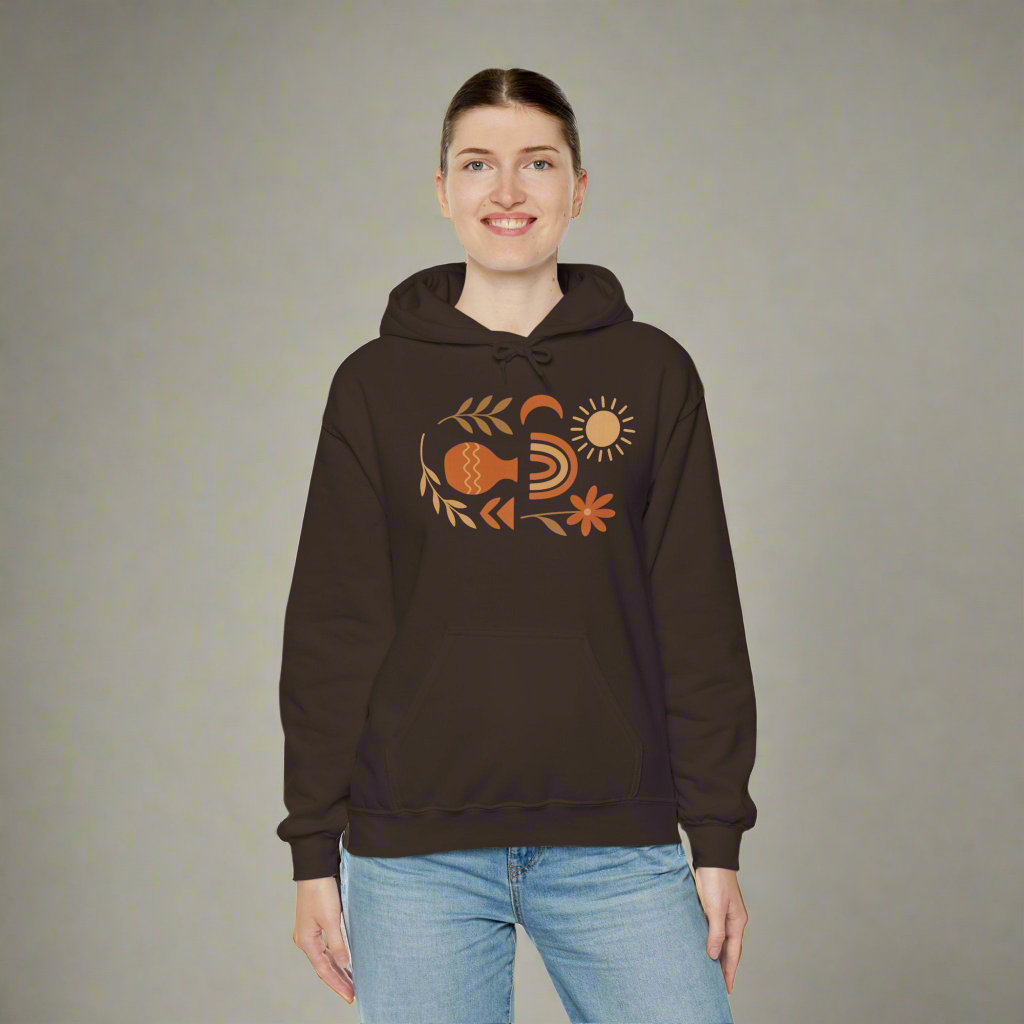 Boho Hooded Sweatshirt - Amour gazal 