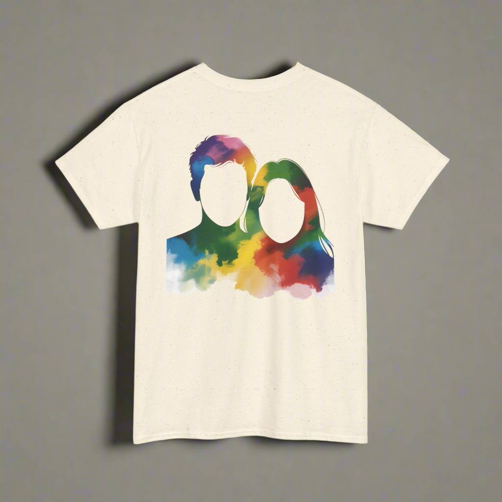 Couple Illustrations Unisex Tee - High Quality Heavy Cotton Shirt - Amour gazal 
