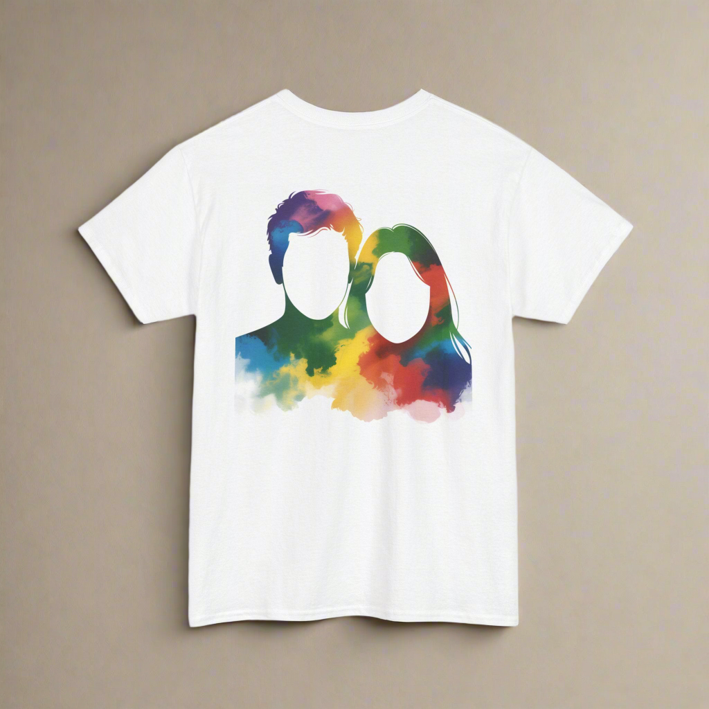 Couple Illustrations Unisex Tee - High Quality Heavy Cotton Shirt - Amour gazal 
