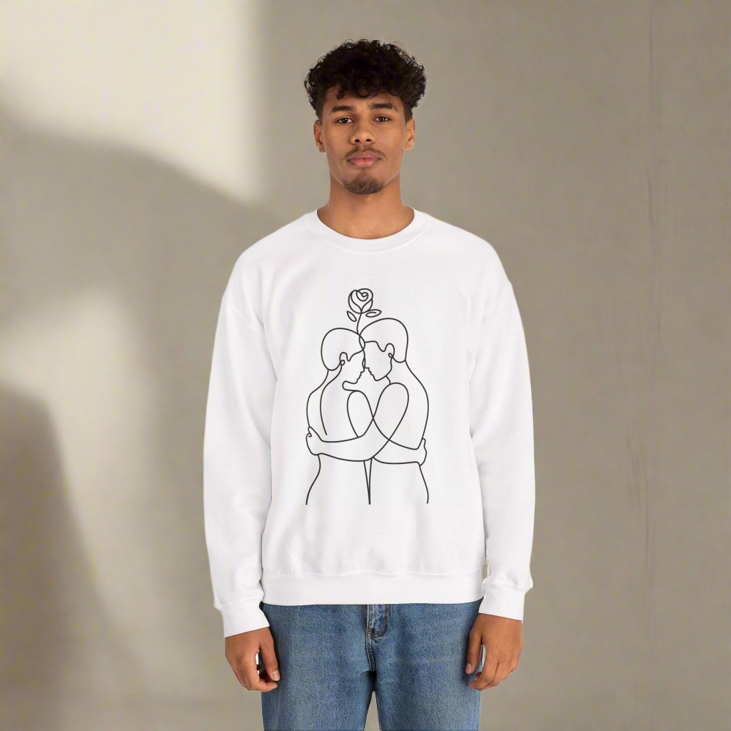 Couples Line Art Sweatshirt - Amour gazal 