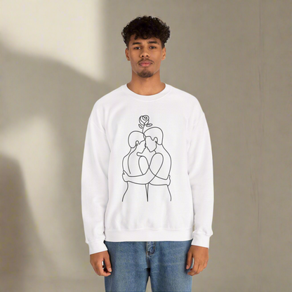 Couples Line Art Sweatshirt - Amour gazal 